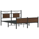 vidaXL barna tölgy színű szerelt fa ágykeret matrac nélkül 140x190 cm