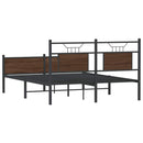 vidaXL barna tölgy színű szerelt fa ágykeret matrac nélkül 140x190 cm