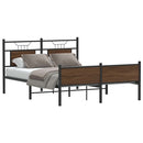 vidaXL barna tölgy színű szerelt fa ágykeret matrac nélkül 140x190 cm
