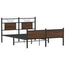vidaXL barna tölgy színű szerelt fa ágykeret matrac nélkül 150x200 cm