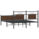 vidaXL barna tölgy színű szerelt fa ágykeret matrac nélkül 150x200 cm
