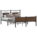 vidaXL barna tölgy színű szerelt fa ágykeret matrac nélkül 150x200 cm