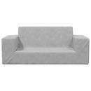 vidaXL kétszemélyes világosszürke puha plüss gyerekkanapé