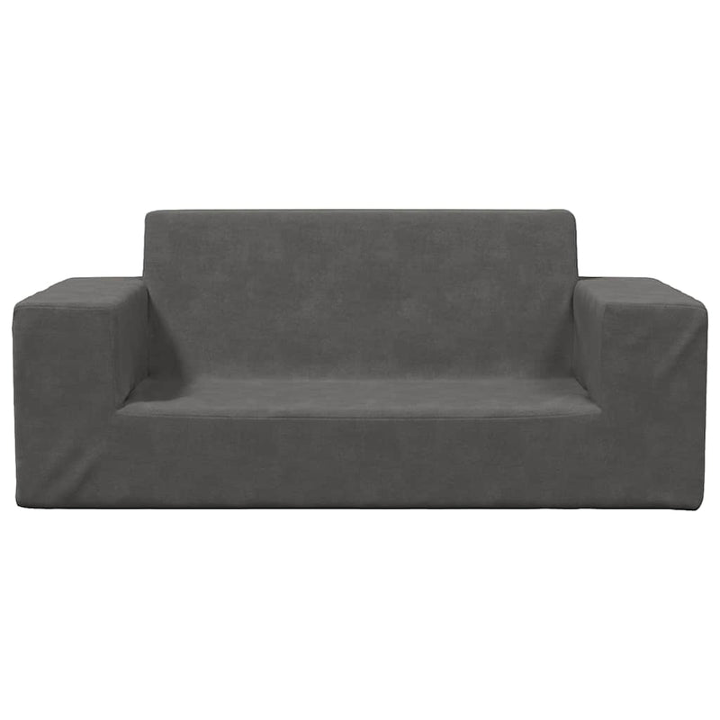 vidaXL kétszemélyes antracitszürke puha plüss gyerekkanapé