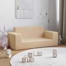 vidaXL kétszemélyes krémszínű puha plüss gyerekkanapé