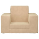 vidaXL krémszínű puha plüss gyerek kanapéágy