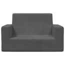 vidaXL kétszemélyes antracitszürke puha plüss gyerekkanapé