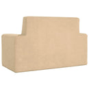 vidaXL kétszemélyes krémszínű puha plüss gyerekkanapé