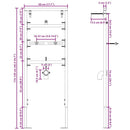 vidaXL Fürdőszoba Fali Támogatás Kék 50 x 3 x 112 cm