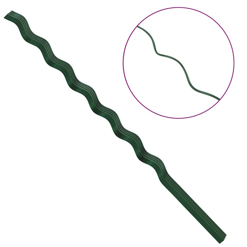 vidaXL Spirál növénytámaszok 50 pcs Zöld 170 cm PVC bevonatos acél