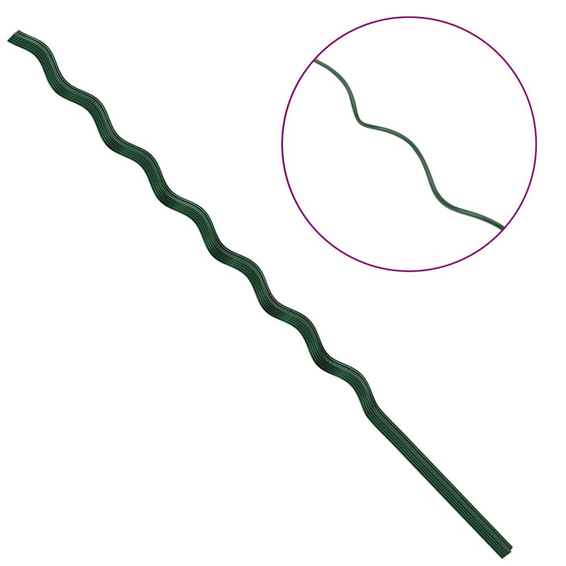 vidaXL Spirál növénytámaszok 20 pcs Zöld 170 cm PVC bevonatos acél