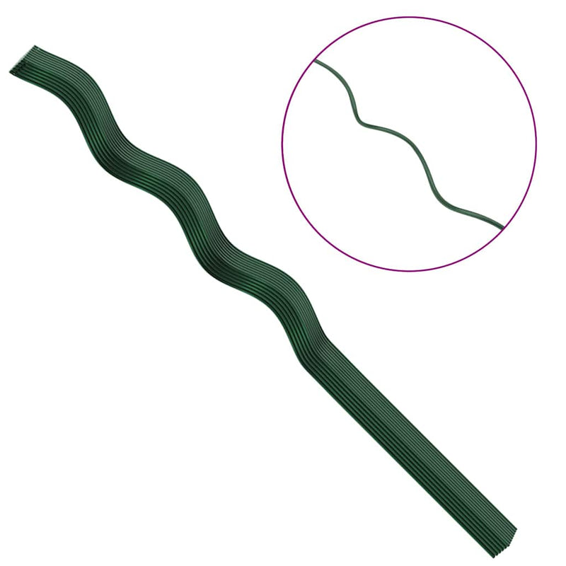 vidaXL Spirál növénytámaszok 50 pcs Zöld 110 cm PVC bevonatos acél