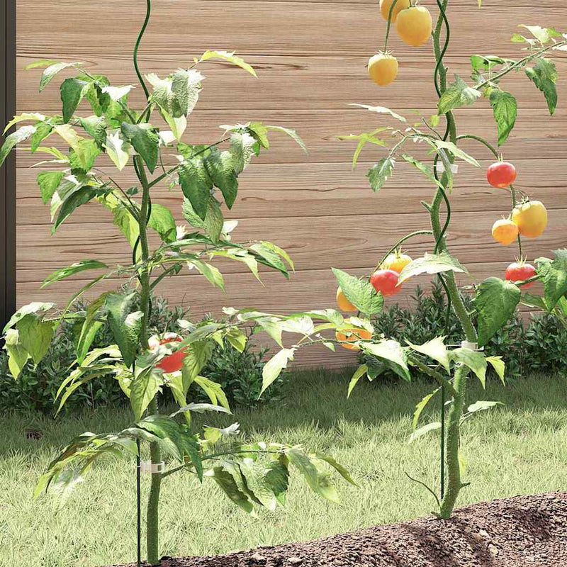 vidaXL Spirál növénytámaszok 20 pcs Zöld 110 cm PVC bevonatos acél