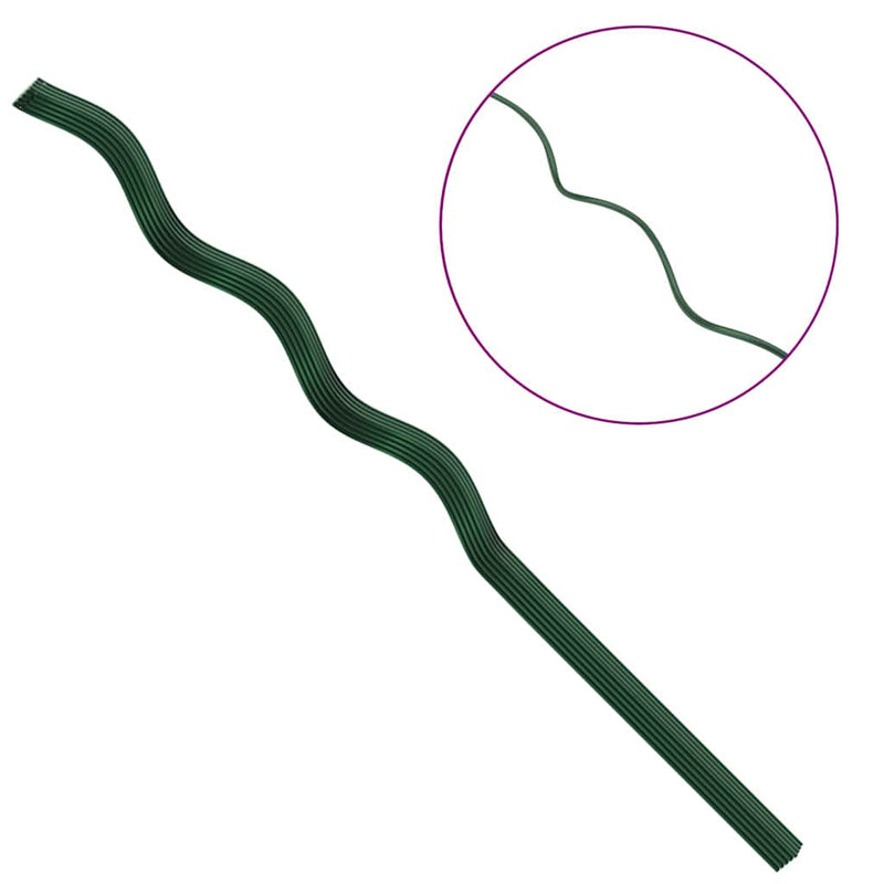 vidaXL Spirál növénytámaszok 20 pcs Zöld 110 cm PVC bevonatos acél