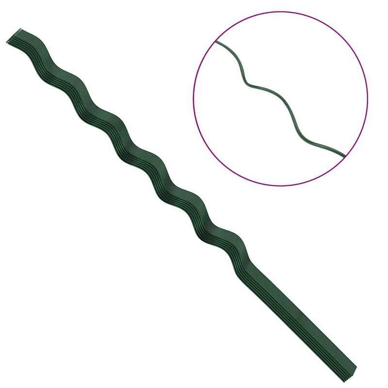 vidaXL Spirál növénytámaszok 50 pcs Zöld 150 cm PVC bevonatos acél
