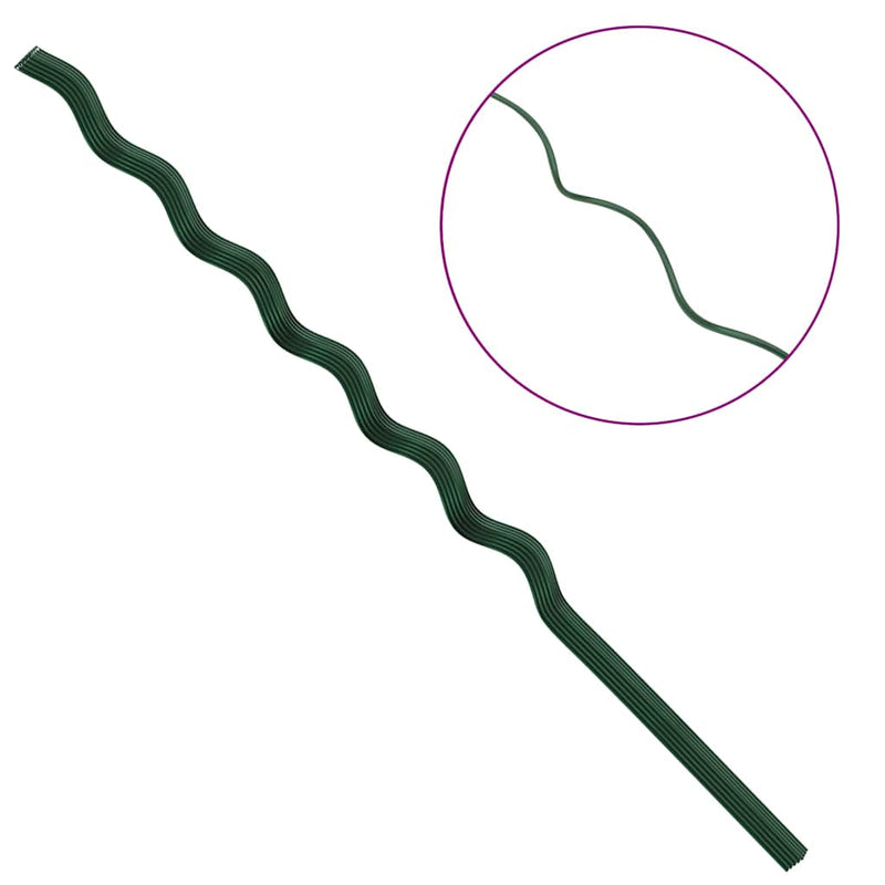 vidaXL Spirál növénytámaszok 20 pcs Zöld 150 cm PVC bevonatos acél