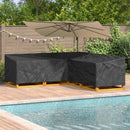 vidaXL Bútor takaró 270 x 270 x 80 cm 600D Oxford Szövet L-alak Fekete