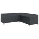 vidaXL Bútor takaró 270 x 270 x 80 cm 600D Oxford Szövet L-alak Fekete