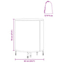 vidaXL Asztal Fedő 62 x 62 x 70 cm szövet Kerek Vízálló Fekete