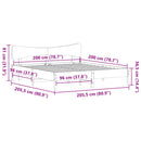 vidaXL viaszbarna tömör fenyőfa ágy matrac nélkül 200 x 200 cm