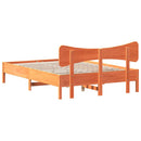vidaXL viaszbarna tömör fenyőfa ágy matrac nélkül 150 x 200 cm