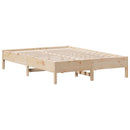 vidaXL tömör fenyőfa ágykeret ágy matrac nélkül 120 x 200 cm