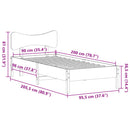 vidaXL fehér tömör fenyőfa ágy matrac nélkül 90 x 200 cm