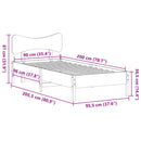 vidaXL viaszbarna tömör fenyőfa ágy matrac nélkül 90 x 200 cm