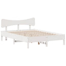 vidaXL fehér tömör fenyőfa ágy matrac nélkül 140x190 cm