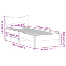 vidaXL tömör fenyőfa ágy matrac nélkül 75 x 190 cm