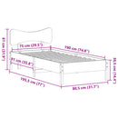 vidaXL viaszbarna tömör fenyőfa ágy matrac nélkül 75 x 190 cm
