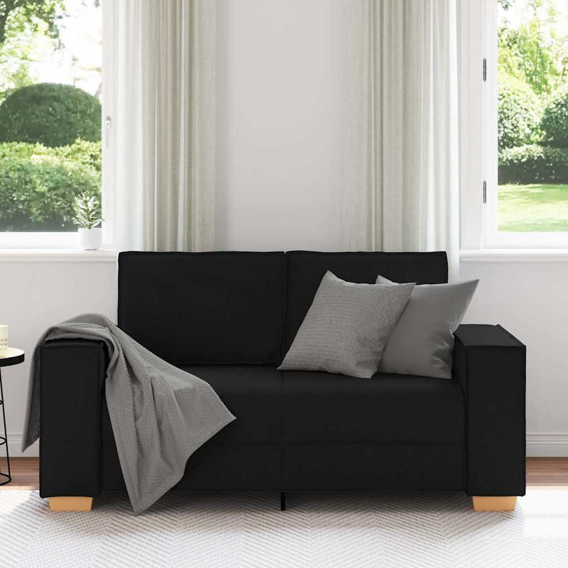 vidaXL kétszemélyes fekete szövetkanapé 120 cm