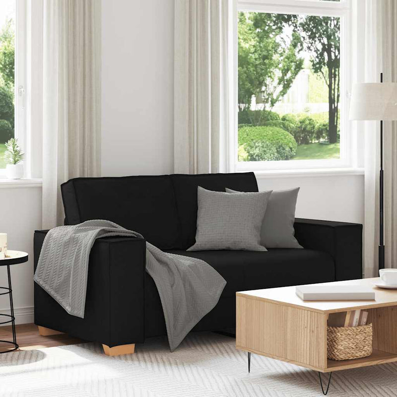vidaXL kétszemélyes fekete szövetkanapé 120 cm