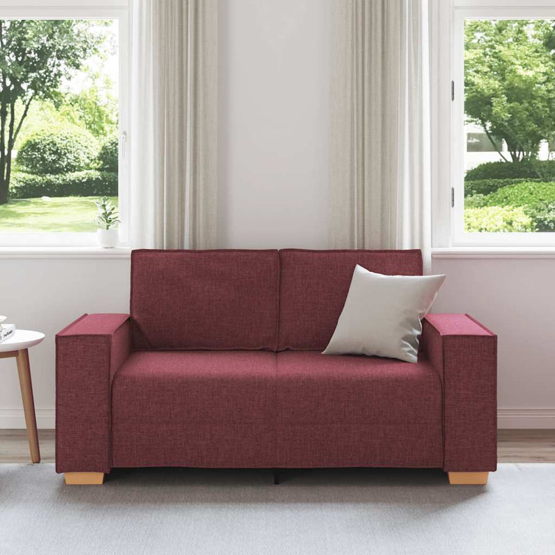 vidaXL kétszemélyes bordó színű szövetkanapé 120 cm