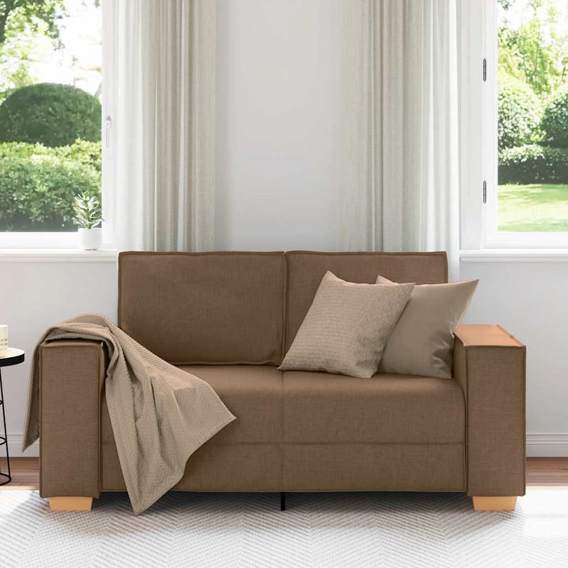 vidaXL kétszemélyes barna szövetkanapé 120 cm