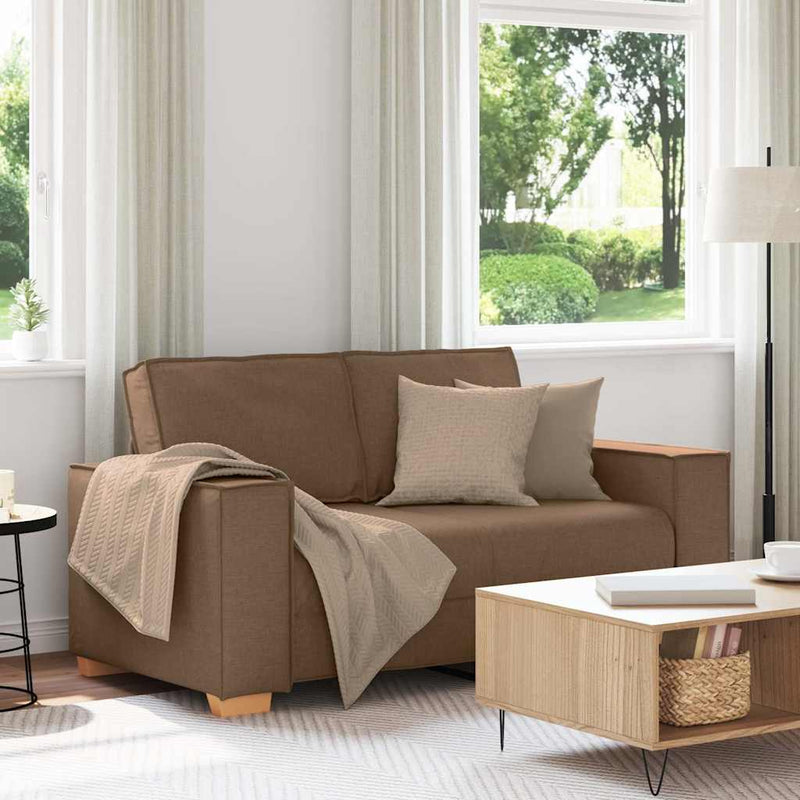 vidaXL kétszemélyes barna szövetkanapé 120 cm