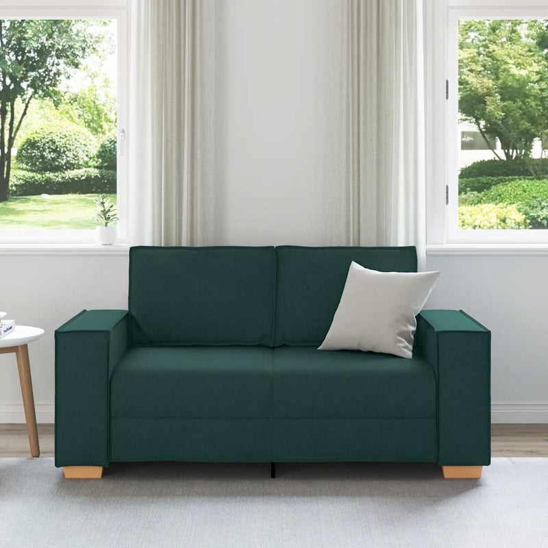 vidaXL kétszemélyes sötétzöld szövetkanapé 120 cm