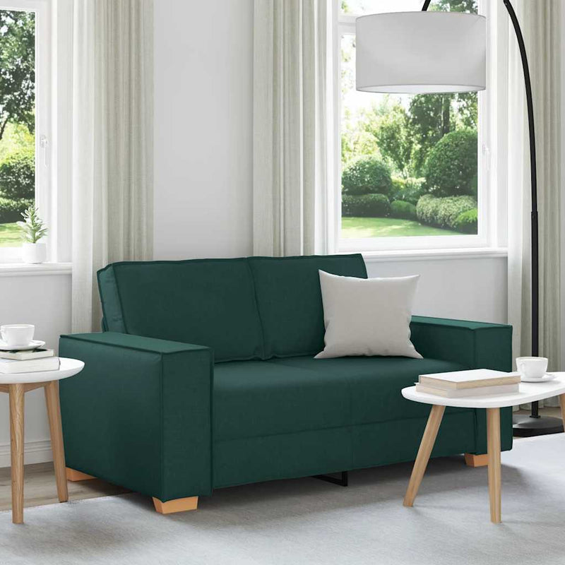 vidaXL kétszemélyes sötétzöld szövetkanapé 120 cm