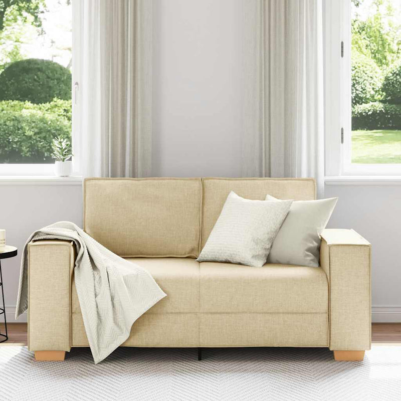 vidaXL kétszemélyes krémszínű szövetkanapé 120 cm