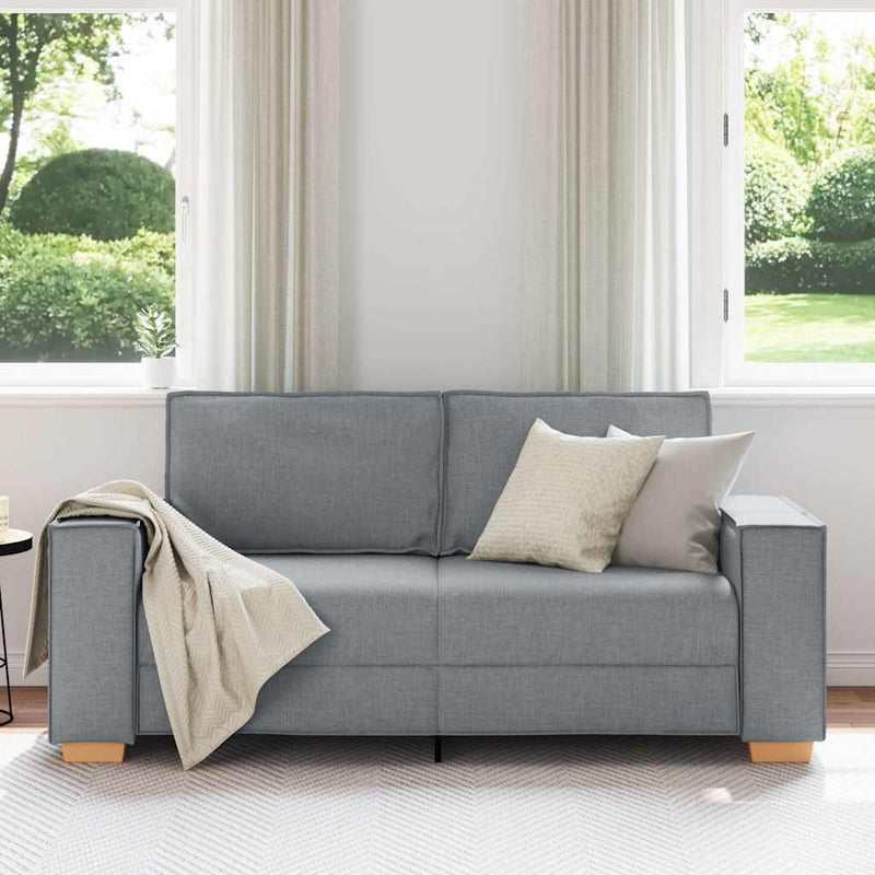 vidaXL kétszemélyes világosszürke szövetkanapé 140 cm