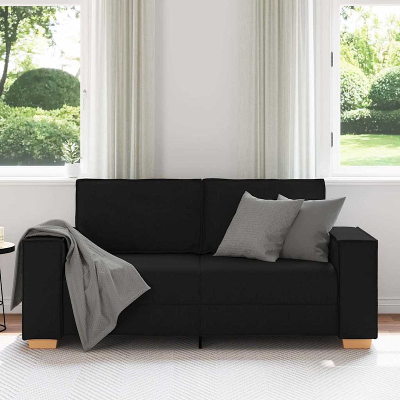 vidaXL kétszemélyes fekete szövetkanapé 140 cm