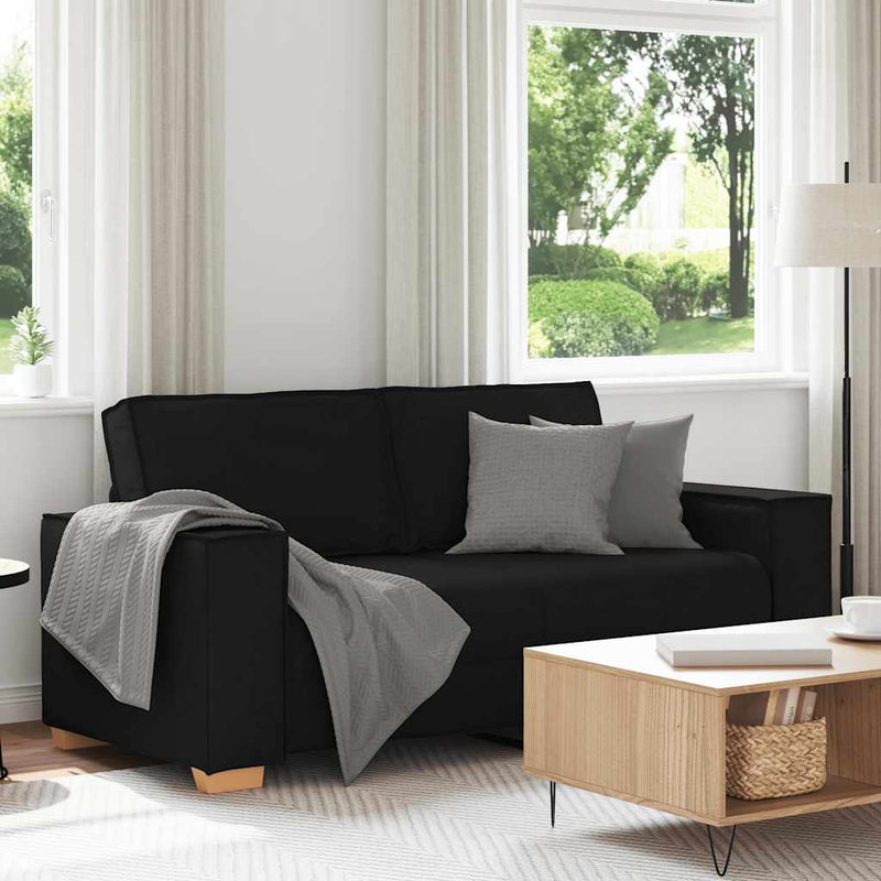 vidaXL kétszemélyes fekete szövetkanapé 140 cm