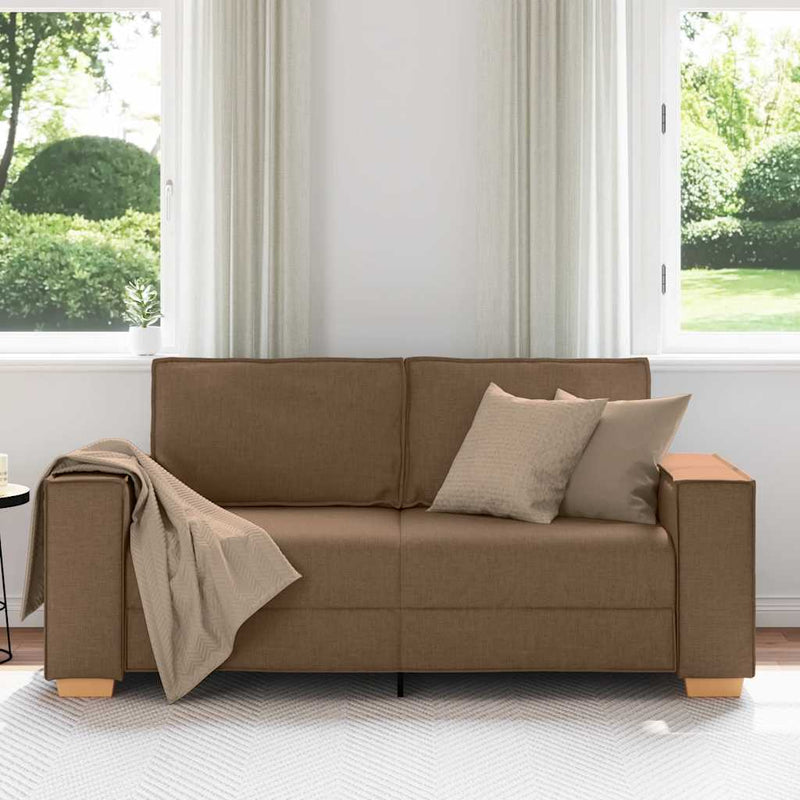 vidaXL kétszemélyes barna szövetkanapé 140 cm