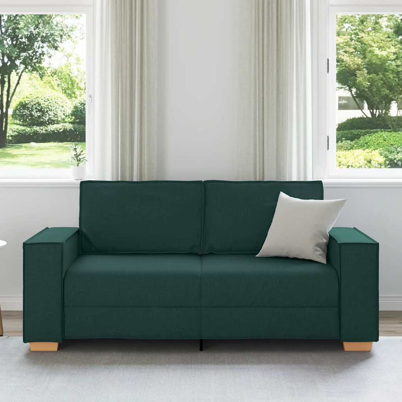 vidaXL kétszemélyes sötétzöld szövetkanapé 140 cm