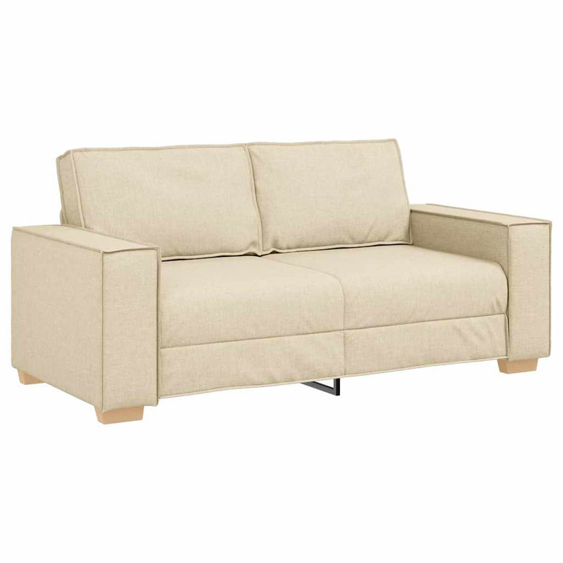 vidaXL kétszemélyes krémszínű szövetkanapé 140 cm