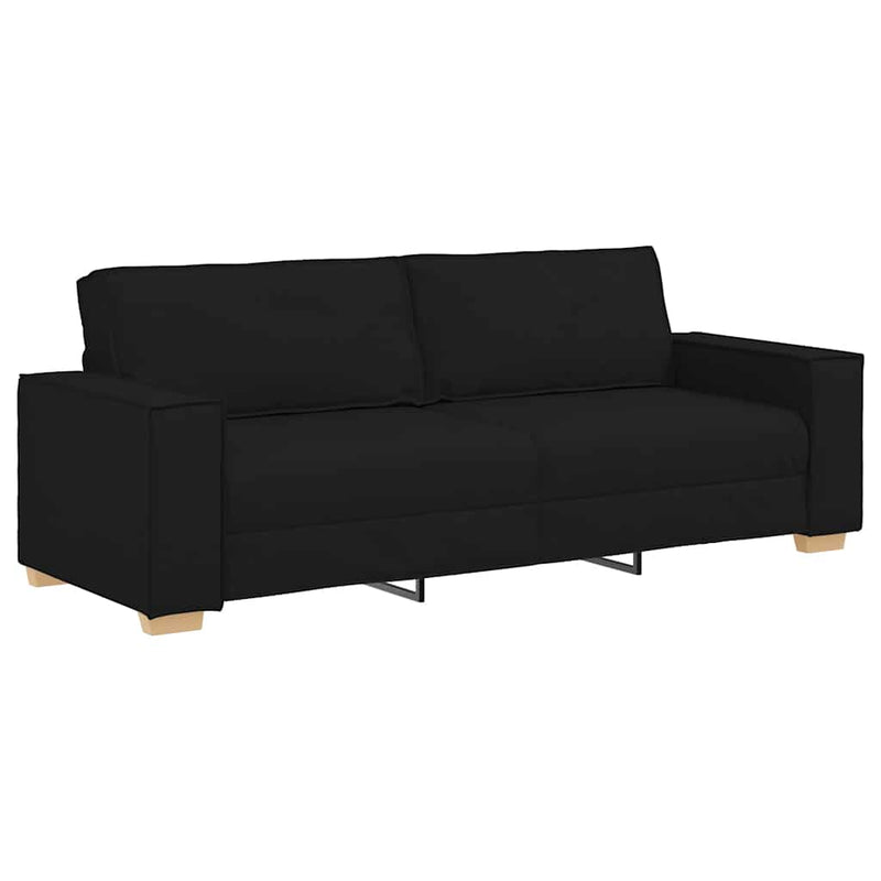 vidaXL 3 személyes, fekete szövetkanapé 180 cm
