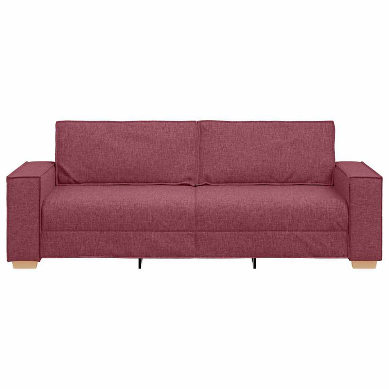 vidaXL 3 személyes, bordó színű, szövetből készült kanapé 180 cm