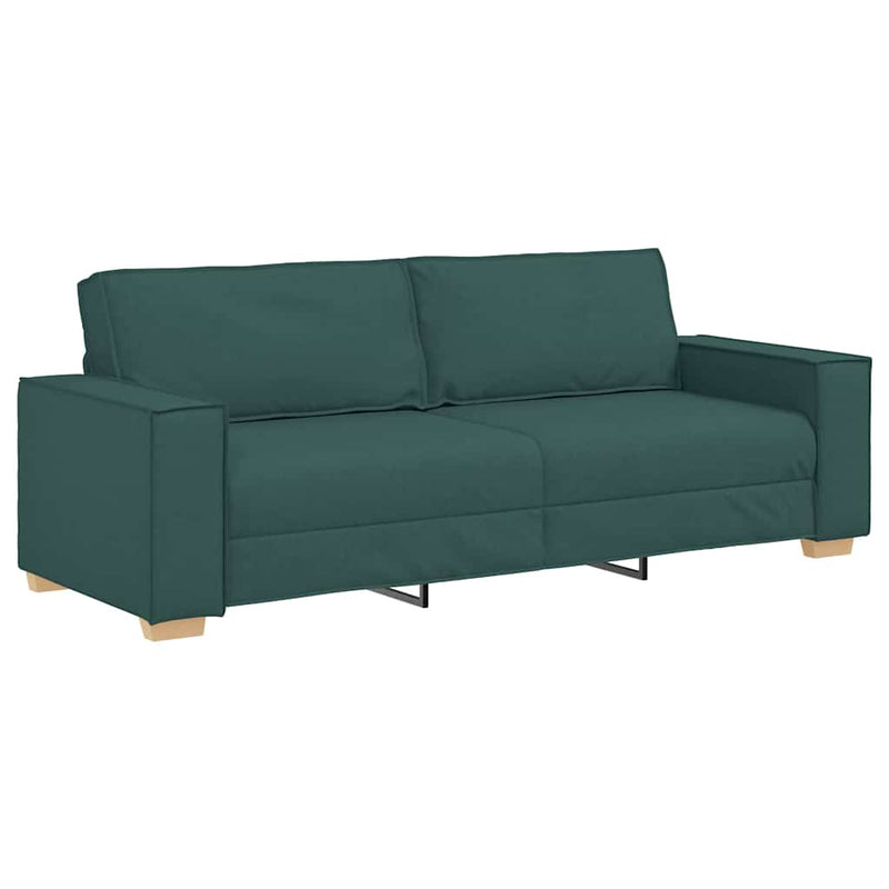 vidaXL 3-Fős kanapé párnával Sötétzöld 220 x 78 x 84 cm szövet