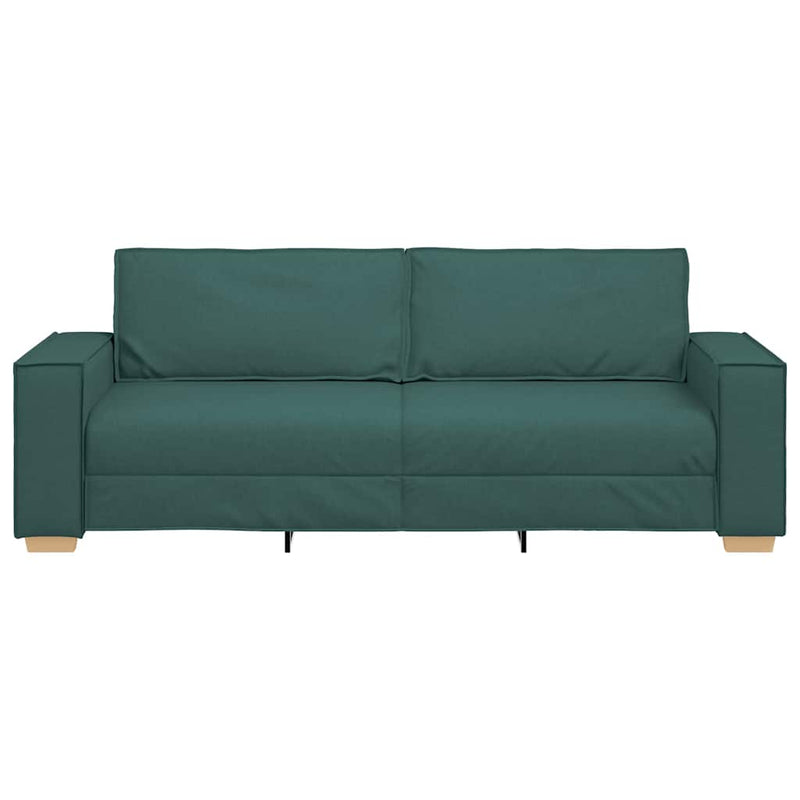 vidaXL 3-Fős kanapé párnával Sötétzöld 220 x 78 x 84 cm szövet