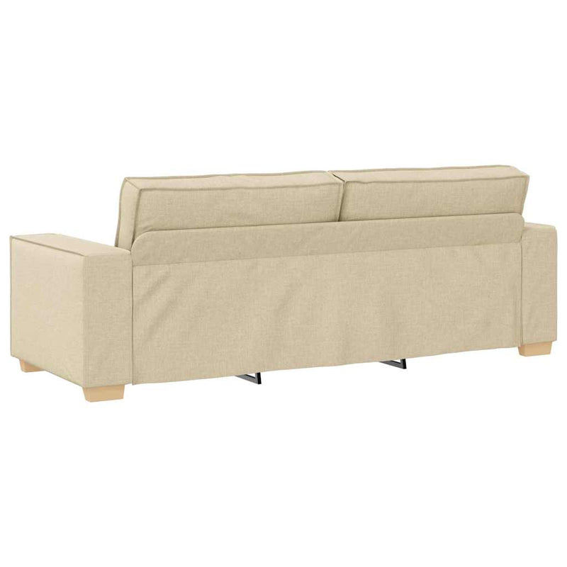 vidaXL 3-Fős kanapé párnával Krém 220 x 78 x 84 cm szövet